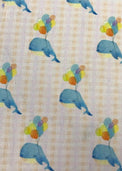 Baby wearing Anaario Playful Dolphin organic mulmul cotton set, newborn to 24 months