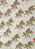 Baby wearing Anaario Rainbow Zebra organic mulmul cotton set, newborn to 24 months