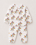 Baby wearing Anaario Rainbow Zebra organic mulmul cotton set, newborn to 24 months