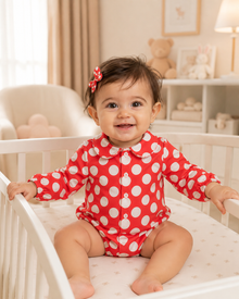The Crimson Dot Collared Romper