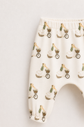 Baby wearing Anaario Retro Scooters organic mulmul cotton set, newborn to 24 months