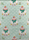 Baby wearing Anaario Snowy Sheep organic mulmul cotton set, newborn to 24 months