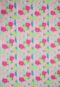 Baby wearing Anaario Trio-Toned Florals organic mulmul cotton Sakura set, newborn to 24 months