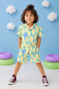 Boy wearing Anaario Balloon Sky Shorts