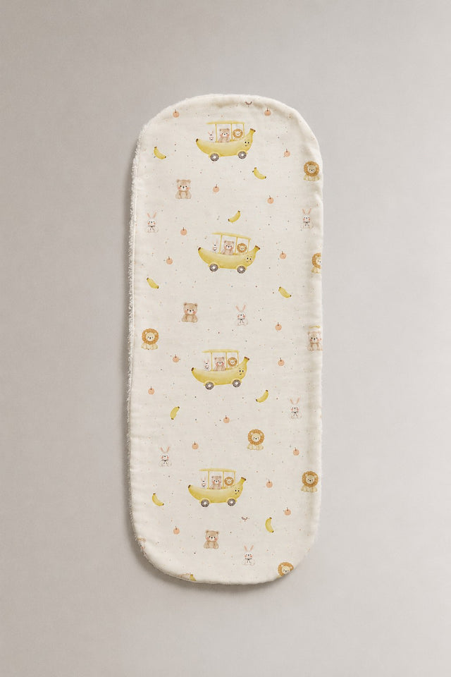 Banana bamboo baby burp cloth — reverse side