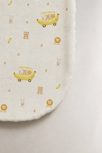 Banana bamboo baby burp cloth — print detail