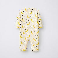 Banana bamboo cotton baby sleepsuit — two-way zip romper onesie