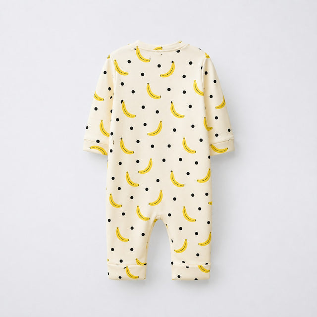 Banana bamboo cotton baby sleepsuit — two-way zip romper onesie