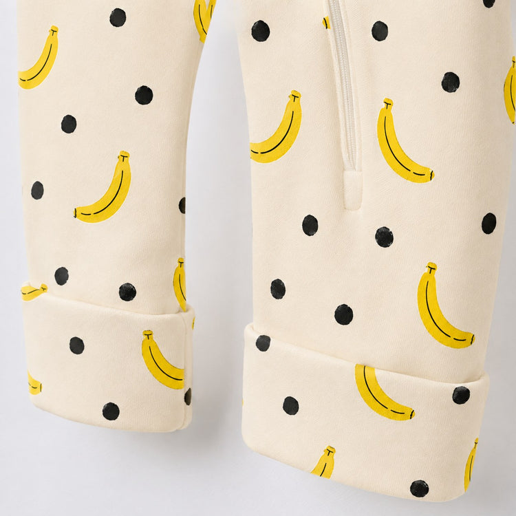 Banana bamboo cotton baby sleepsuit — footed zip-front sleepsuit, onesie romper