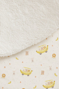 Banana bamboo baby burp cloth — soft bamboo cotton flatlay