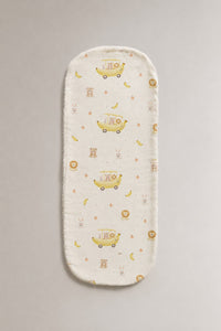 Banana bamboo baby burp cloth — reverse side
