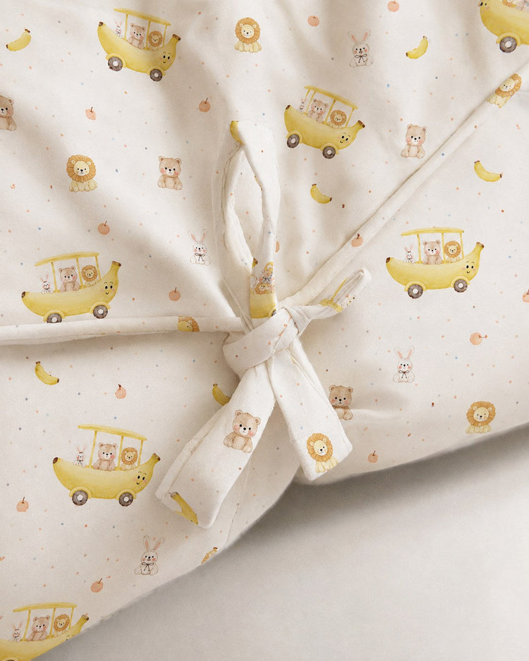 Banana bamboo baby changing mat — banana print, soft bamboo cotton