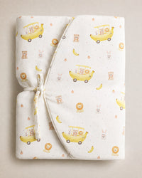 Banana bamboo baby changing mat — banana print, soft bamboo cotton