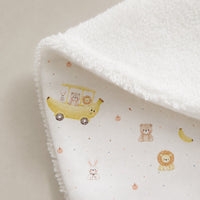 Banana bamboo baby bib — banana print, soft bamboo cotton