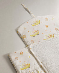 Banana bamboo baby changing mat — banana print, soft bamboo cotton