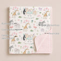 Giraffe Birthday Party Bamboo Baby Quilt features