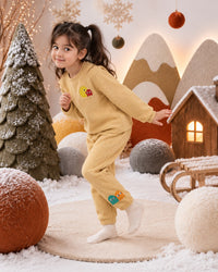 Beige Pac-Man Fleece Set on child by Anaario – winter fleecewear