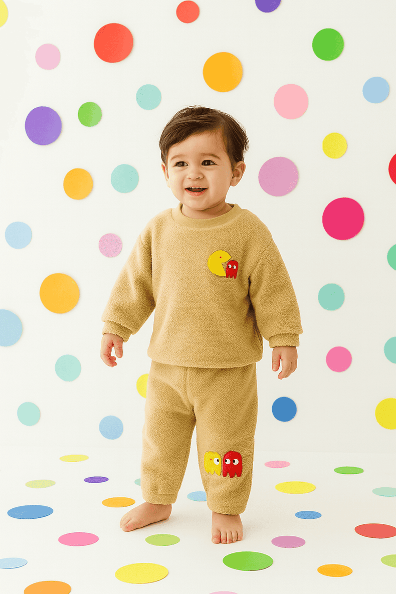 Beige Pac-Play Fleece Set