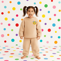 Beige Smiley Fleece Set