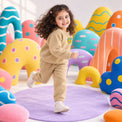 Beige Smiley Fleece Set on child by Anaario – winter fleecewear