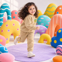 Beige Smiley Fleece Set on child by Anaario – winter fleecewear