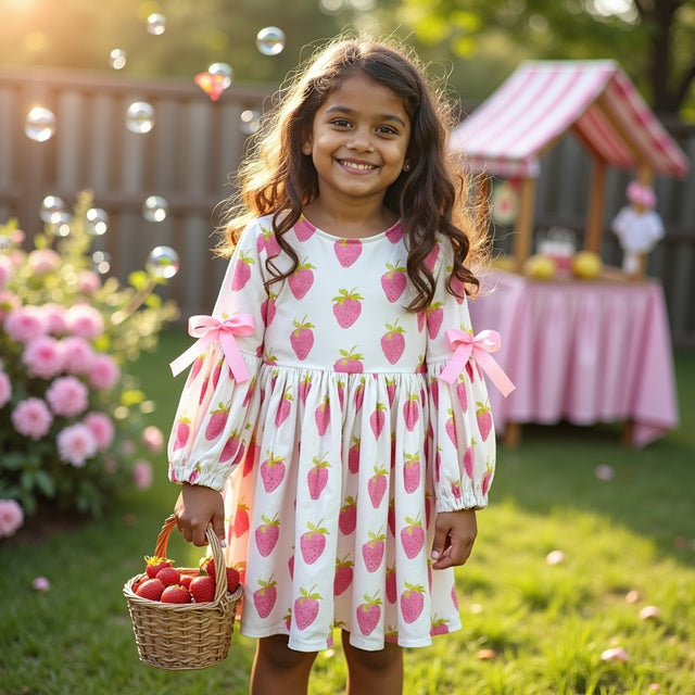 Girl wearing Anaario Berry Bloom Dress