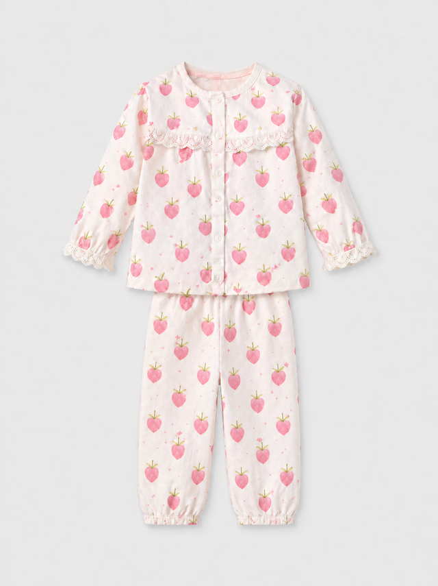 Girl wearing Anaario Berry Bloom Night Suit