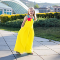 Girl wearing Anaario Cosmic Bewitched Jumpsuit, Aqua Magic Print