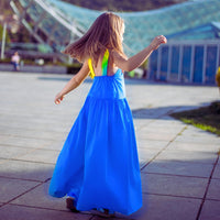 Girl wearing Anaario Cosmic Bewitched Jumpsuit, Aqua Magic Print