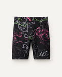 Boy wearing Anaario Black and Neon Swirl Swim Set