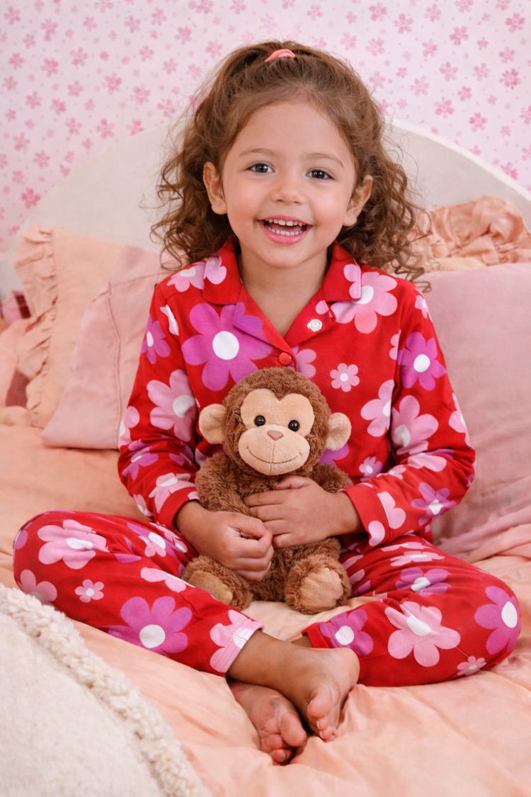 Girl wearing Anaario Bloom Pop Night Suit