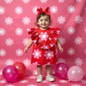 Girl wearing Anaario Bloom Pop Ruffle Dress