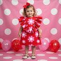 Girl wearing Anaario Bloom Pop Ruffle Dress