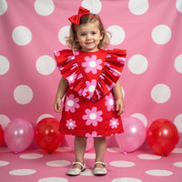 Girl wearing Anaario Bloom Pop Ruffle Dress
