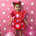 Girl wearing Anaario Bloom Pop Ruffle Dress