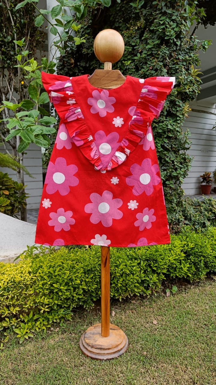 Girl wearing Anaario Bloom Pop Ruffle Dress