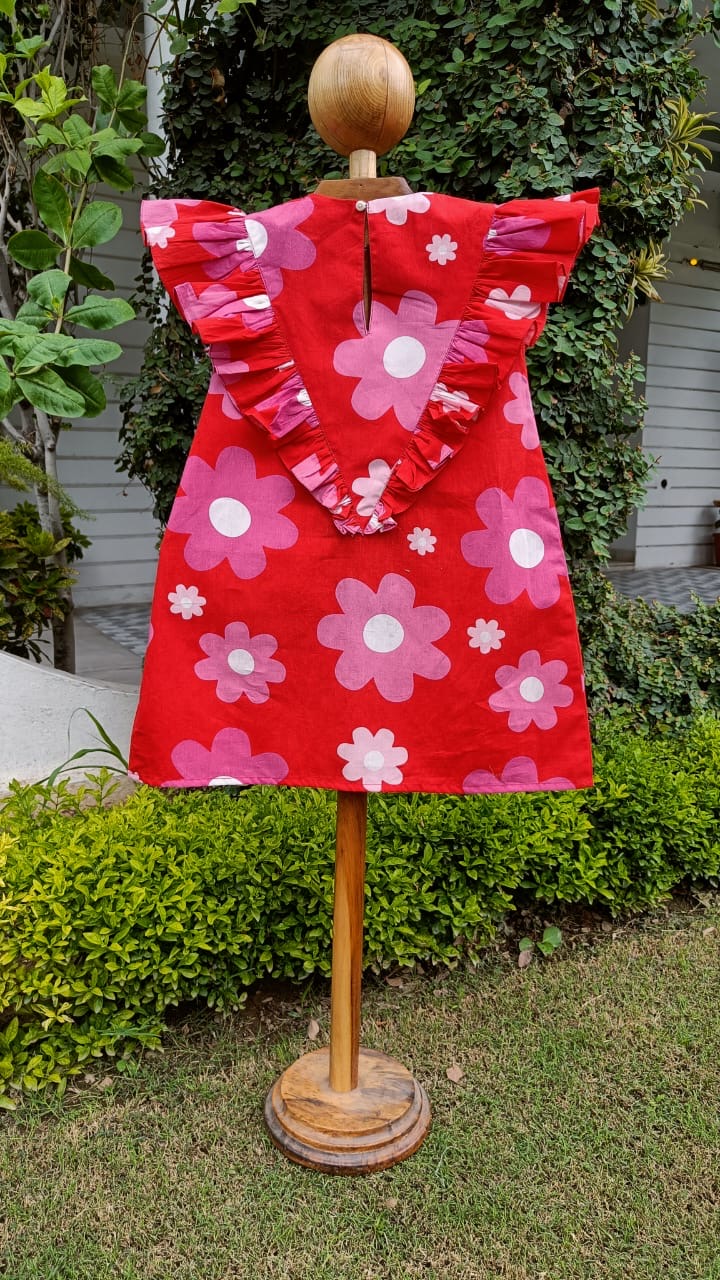 Girl wearing Anaario Bloom Pop Ruffle Dress