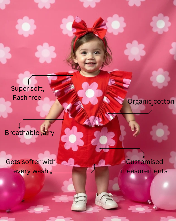 Girl wearing Anaario Bloom Pop Ruffle Dress