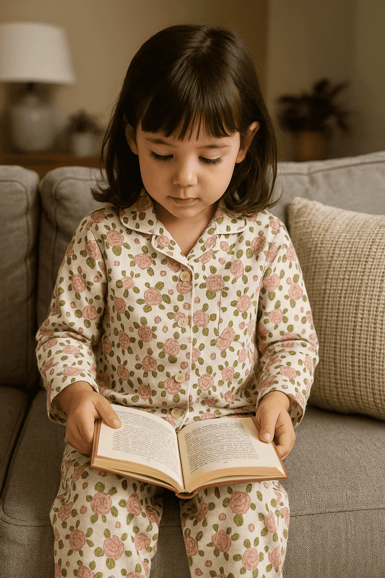 Girl wearing Anaario Blossom Belle Night Suit