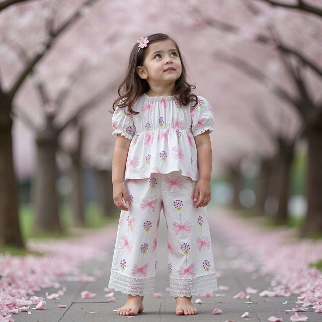Girl wearing Anaario Blossom Breeze Co-ord Set