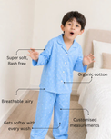Boy wearing Anaario Blue-a-Boo Night Suit