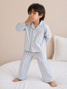 Blue and grey stripes Night Suit