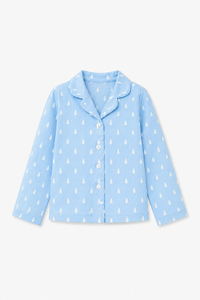 Boy wearing Anaario Blue and White Raindrops Night Suit
