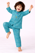 Girl wearing Anaario Blue Cotton Co-ord Set