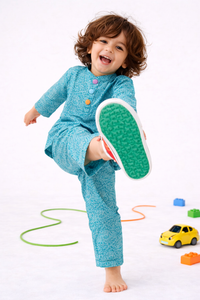 Girl wearing Anaario Blue Cotton Co-ord Set