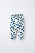 Blue Dinosaur Jogger Set flat lay by Anaario