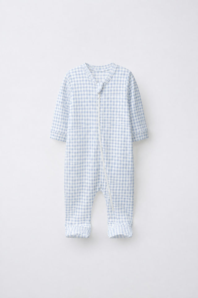 Blue Duck bamboo cotton baby sleepsuit — two-way zip romper onesie