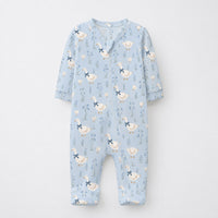 Blue Duck bamboo cotton baby sleepsuit — footed zip-front sleepsuit, onesie romper
