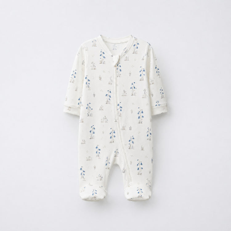 Blue Duck bamboo cotton baby sleepsuit — two-way zip romper onesie