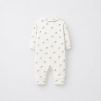 Blue Elephant bamboo cotton baby sleepsuit — two-way zip romper onesie